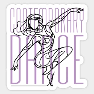 Black One line art Contemporary Female dancer Sticker